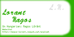 lorant magos business card